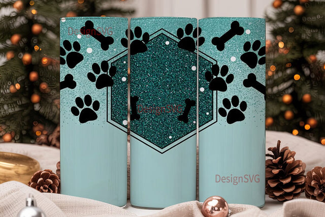 Paw Print Glitter 20oz Tumbler Wrap Sublimation DesignSVG 