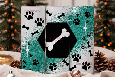 Paw Print Glitter 20oz Tumbler Wrap Sublimation DesignSVG 