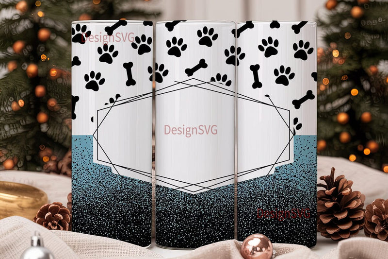 Paw Print Glitter 20oz Tumbler Wrap Sublimation DesignSVG 