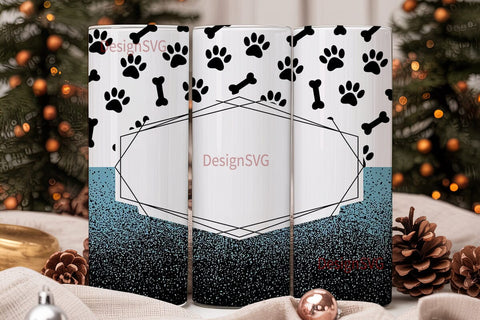 Paw Print Glitter 20oz Tumbler Wrap Sublimation DesignSVG 