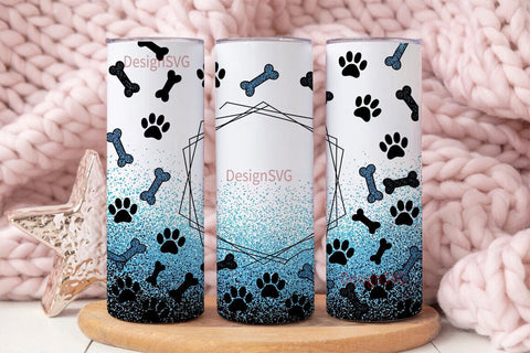 Paw Print Glitter 20oz Tumbler Wrap Sublimation DesignSVG 