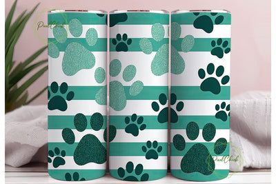 Paw Print Glitter 20oz Tumbler Wrap Sublimation PixelChick 