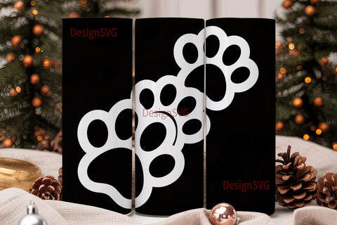 Paw Print Heart 20oz Tumbler Wrap Sublimation DesignSVG 