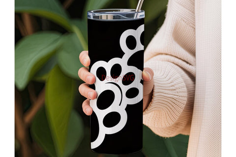 Paw Print Heart 20oz Tumbler Wrap Sublimation DesignSVG 