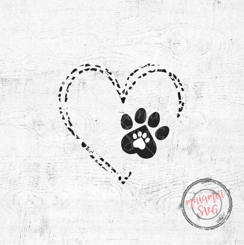 Paw Print Heart, Heart Paw Svg, Dog Paw Heart Svg, Paw Print Clipart, Animal Lover Svg, Love My Dog Svg, Heart Paws Svg SVG MaiamiiiSVG 
