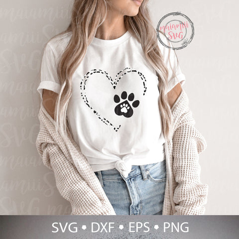 Paw Print Heart, Heart Paw Svg, Dog Paw Heart Svg, Paw Print Clipart, Animal Lover Svg, Love My Dog Svg, Heart Paws Svg SVG MaiamiiiSVG 