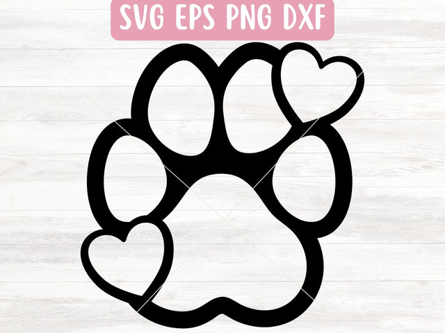 Paw Print Hearts SVG File for Cricut or Silhouette SVG Apple Grove Designs 