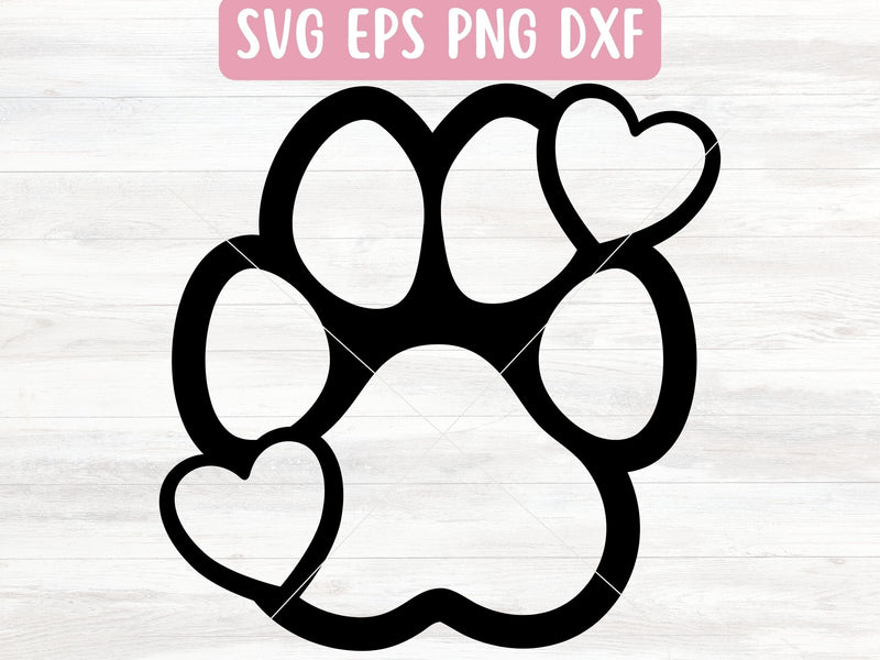 Paw Print Hearts SVG File for Cricut or Silhouette SVG Apple Grove Designs 