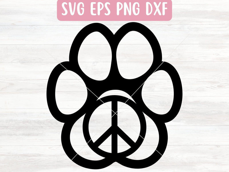 Paw Print Peace Sign SVG File for Cricut or Silhouette SVG Apple Grove Designs 