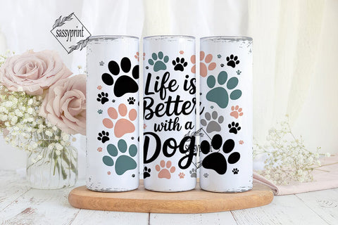 Paw Print Tumbler Wrap PNG Sublimation sassyprint 