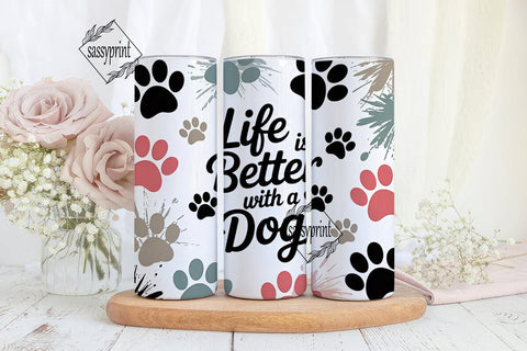 Paw Print Tumbler Wrap PNG Sublimation sassyprint 