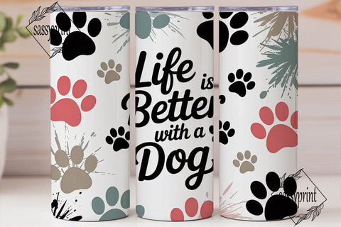 Paw Print Tumbler Wrap PNG Sublimation sassyprint 