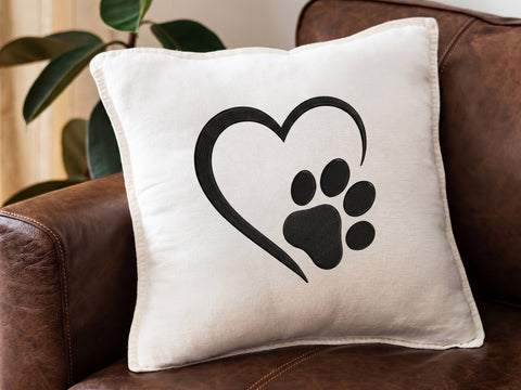 Paw with Heart Embroidery Design, 4 Sizes, Paw Dog Machine Embroidery Design, Paw Filled Stitch, Paw silhouette, Dog embroidery design Embroidery/Applique DESIGNS DesignDestine 
