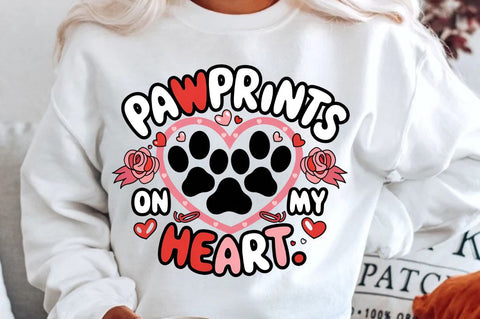 Pawprints On My Heart Sublimation Design Sublimation Regulrcrative 