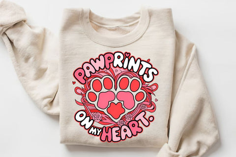Pawprints On My Heart Sublimation Design Sublimation Regulrcrative 