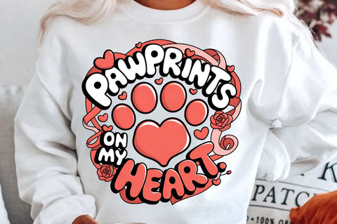 Pawprints On My Heart Sublimation Design Sublimation Regulrcrative 