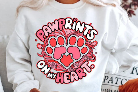 Pawprints on my heart Sublimation Design Sublimation Regulrcrative 