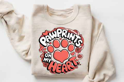 Pawprints on my heart Sublimation Design Sublimation Regulrcrative 