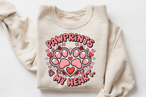 Pawprints On My Heart Sublimation Design Sublimation Regulrcrative 