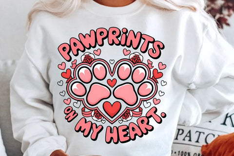 Pawprints On My Heart Sublimation Design Sublimation Regulrcrative 