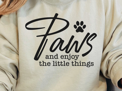 Paws Enjoy The Little Things Svg, Dog Quote Svg,Positive Svg, Dog Mom Svg, Dog Paw Svg, Motivational Quote Svg, Inspirational Quote Svg SVG DesignDestine 