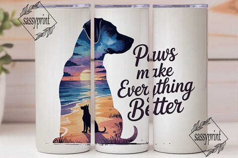Paws Make Everything Better 20oz Tumbler Sublimation sassyprint 