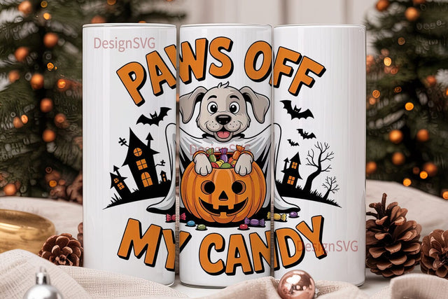 Paws Off Candy 20oz Tumbler Wrap Sublimation DesignSVG 