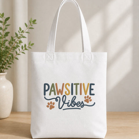 Pawsitive Vibes Embroidery Design – Dog Paw Machine Embroidery File, Positive Pet Lover Quote, Dog Mom Paw Print Design Embroidery/Applique DESIGNS PatternFeed8 