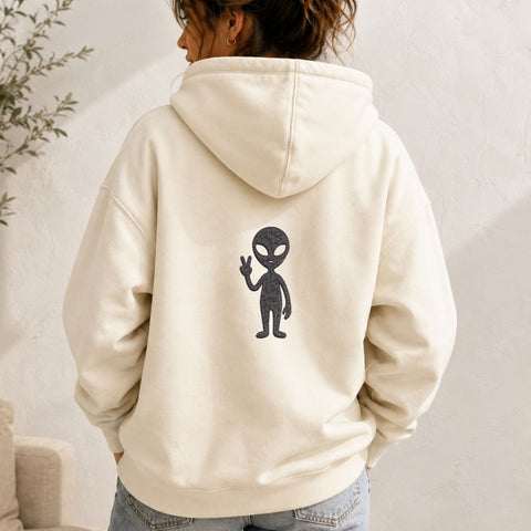 Peace Alien Machine Embroidery Design – Cute UFO Extraterrestrial Embroidery File Embroidery/Applique DESIGNS PatternFeed8 