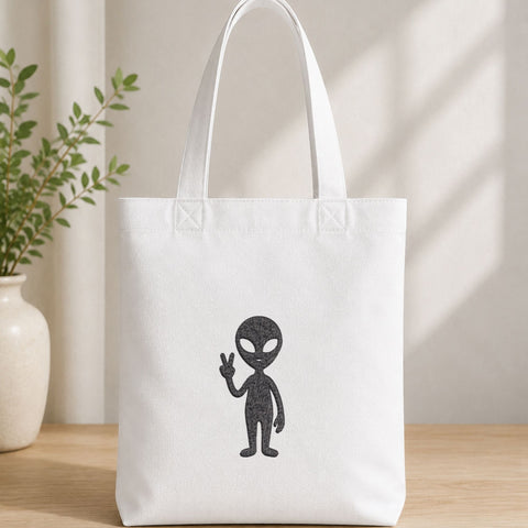 Peace Alien Machine Embroidery Design – Cute UFO Extraterrestrial Embroidery File Embroidery/Applique DESIGNS PatternFeed8 