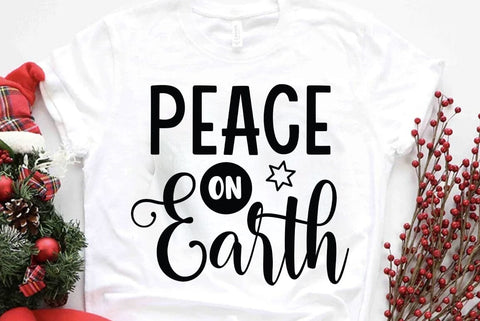 Peace and Earth, Retro Christmas Tree SVG PNG, Christmas Png, Girly Christmas Svg Png, Christmas Shirt Design Svg Png, Christmas Sublimation Digital Download SVG FiveStarCrafting 