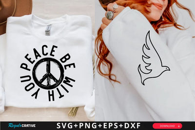 Peace Be With You Sleeve SVG Design, Christian Sleeve SVG, Faith SVG Design, Jesus Sleeve SVG SVG Regulrcrative 