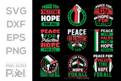 Peace For Palestine Hope For All SVG Free Palestine Tshirt Bundle Palestine Quote Design, PET 00357 SVG ETC Craft 