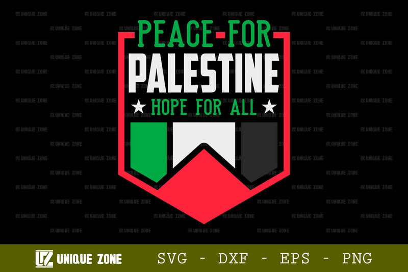 Peace For Palestine Hope For All SVG Freedom For Palestine Tshirt Bundle Palestine Quote Design, TG 0016 SVG Unique Zone 