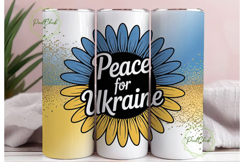 Peace for Ukraine 20oz Tumbler Wrap Sublimation PixelChick 