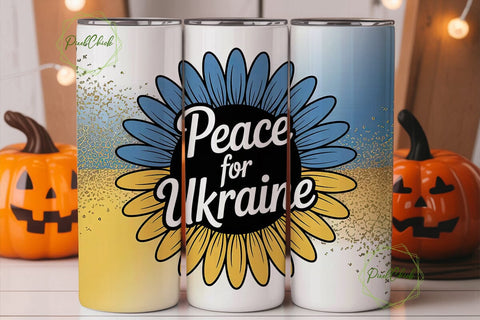 Peace for Ukraine 20oz Tumbler Wrap Sublimation PixelChick 