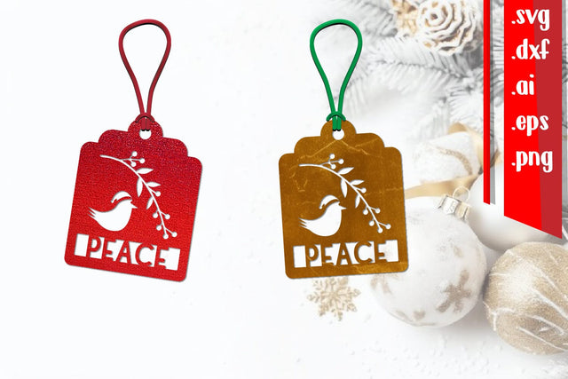 Peace Gift Card | Christmas Tag cut files SVG zafrans studio 