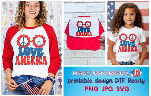 Peace Love America SVG PNG SVG So Fontsy Design Shop 