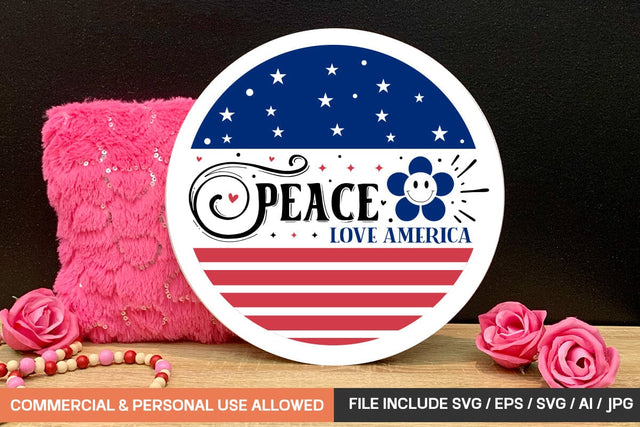Peace Love America Svg SVG designmaster24 