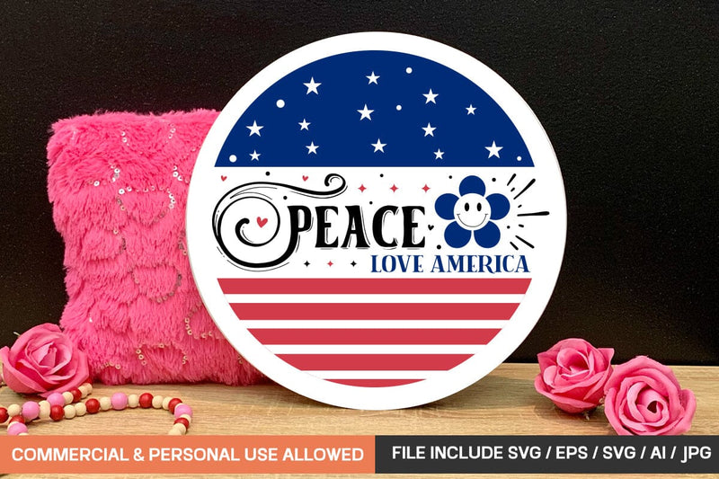 Peace Love America Svg SVG designmaster24 