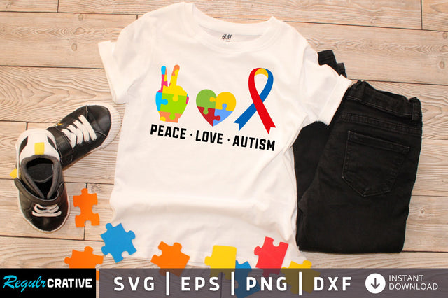 Peace love autism svg design SVG Regulrcrative 