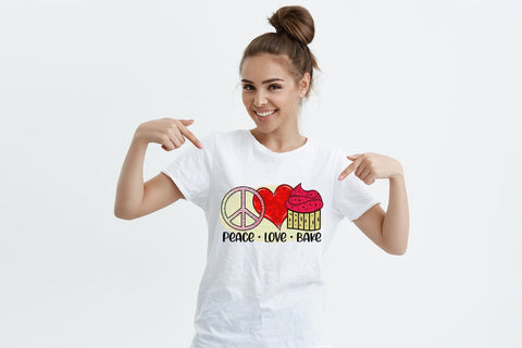 Peace Love Bake - Funny Kitchen Sublimation Sublimation CraftLabSVG 