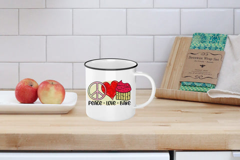 Peace Love Bake - Funny Kitchen Sublimation Sublimation CraftLabSVG 