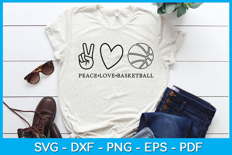 Peace Love Basketball SVG PNG PDF Cut File SVG Creativedesigntee 