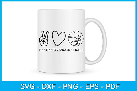 Peace Love Basketball SVG PNG PDF Cut File SVG Creativedesigntee 