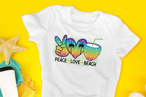 Peace Love Beach, Summer Sublimation Design Sublimation CraftLabSVG 