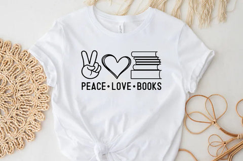 Peace love books, Reading SVG SVG FiveStarCrafting 