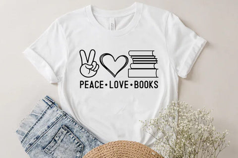 Peace love books, Reading SVG SVG FiveStarCrafting 