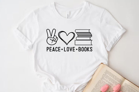 Peace love books, Reading SVG SVG FiveStarCrafting 