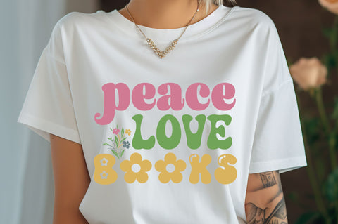 Peace love Books Svg Design SVG Regulrcrative 